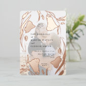 Invitation En Aluminium Rose Gold Spring Boho Fleur sauvage Mariage Photo (Debout devant)