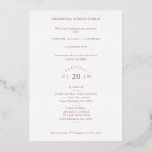 Invitation En Aluminium Rose Gold Then & Now Chic Lace Romantic Graduate (Verso)