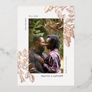 Invitation En Aluminium Rose Gold Wild Rose Élégance Moderne Enregistrer l