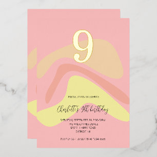 Invitation En Aluminium Rose Jaune Crème Personnalisé d'Été