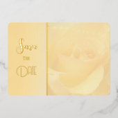 Invitation En Aluminium Rose jaune pâle Enregistrer la date Anniversaire (Recto)