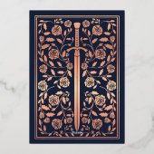 Invitation En Aluminium Rose médiéval bleu  Gold Mariage (Verso)