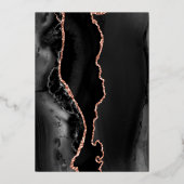 Invitation En Aluminium Rose moderne Gold Black Agate Dark Mariage (Verso)
