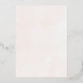 Invitation En Aluminium Rose moderne Gold & Blue Floral Mariage (Verso)