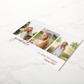 Invitation En Aluminium Rose moderne Gold Photo Collage Graduation (Rotation)