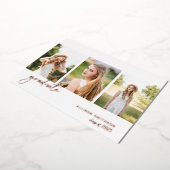 Invitation En Aluminium Rose moderne Gold Photo Graduation (Rotation)