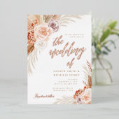 Invitation En Aluminium Rose Muet Pampas Terracotta Boho Mariage photo (Debout devant)