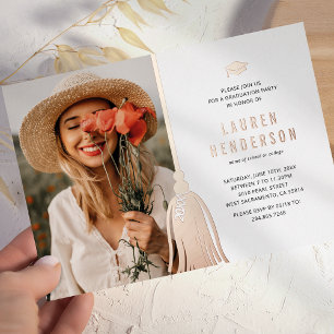 Invitation En Aluminium Rose noire or pendentif en or Photo Fête de fin d'