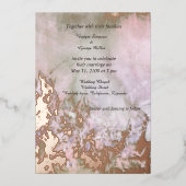 Invitation En Aluminium rose or abstrait romantique mariage réel (Recto)