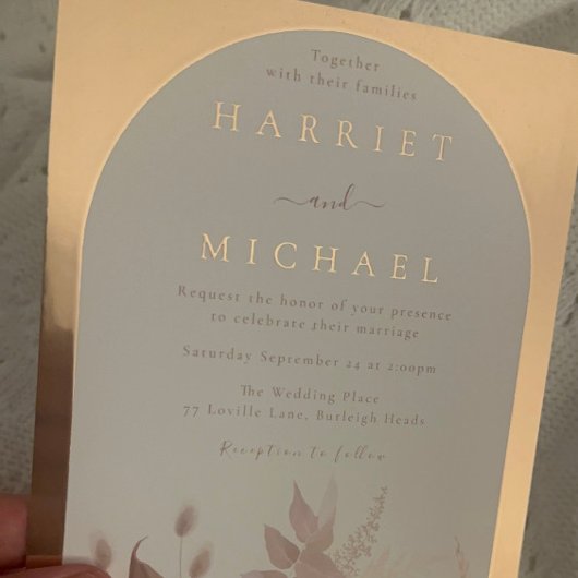 Invitation En Aluminium Rose or Boho Arch Blush Floral Mariage