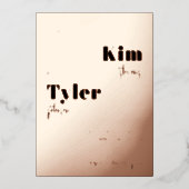 Invitation En Aluminium Rose or moderne typographie audacieuse mariage élé (Recto)