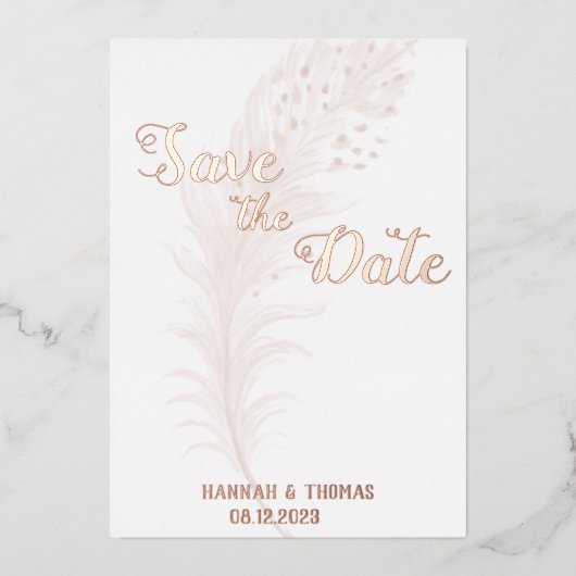 Invitation En Aluminium Rose Or simple et élégant (Recto)