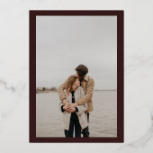 Invitation En Aluminium Rose or stripe initiales mariage photo rouge (Verso)