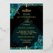 Invitation En Aluminium Rose or turquoise Elegant Quinceanera (Recto)