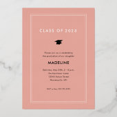 Invitation En Aluminium Rose photo Gold minimal moderne (Verso)