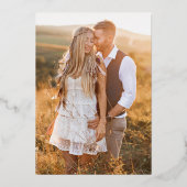 Invitation En Aluminium Rose photo moderne Mariage or (Verso)