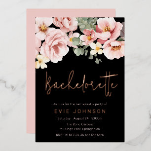 Invitation En Aluminium Rose Poussiéreuse & Fête de Bachelorette en Or Ros