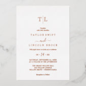Invitation En Aluminium Rose romantique Gold Foil Mariage (Recto)