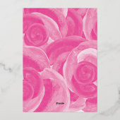 Invitation En Aluminium Rose rose, Bleu d'Aqua, Bat mitzvah Charms d'Argen (Verso)