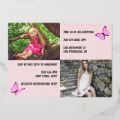 Invitation En Aluminium Rose Rose Gold hier et maintenant diplôme de photo (Verso)