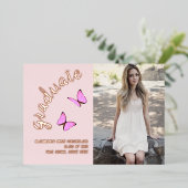 Invitation En Aluminium Rose Rose Gold hier et maintenant diplôme de photo (Debout devant)