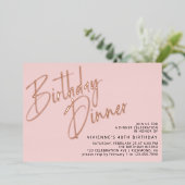 Invitation En Aluminium Rose rose rose vierge Or élégante fille Dîner d'an (Debout devant)