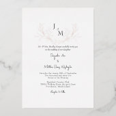 Invitation En Aluminium Rose tout simplement élégant Mariage Gold Foliage (Recto)