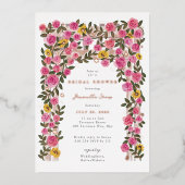 Invitation En Aluminium Rose Trellis Trellis Spring Garden Fête des mariée (Recto)