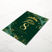 Invitation En Aluminium Rose vert Swirl Quinceanera Gold Table Numéro (Rotation)