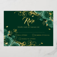 Rose Verte Florale Or Tourbillon Or Quinceanera