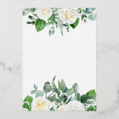 Invitation En Aluminium Roses blanches | Eucalyptus Green Graduation 2023 (Verso)