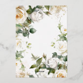 Invitation En Aluminium Roses d'aquarelle et Mariage floral or élégant (Verso)