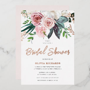 Invitation En Aluminium Roses Roses Roses Mariage Tropical Rose Gold