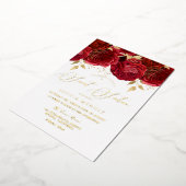 Invitation En Aluminium Roses Rouges Romantiques Élégante Douce 16 Partie  (Rotation)