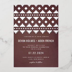 Invitation En Aluminium Rouge Bourgogne Sud-Ouest Gleam Mariage Argent