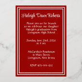 Invitation En Aluminium Rouge et blanc écarlate, Argent Diagonal Graduatio (Verso)