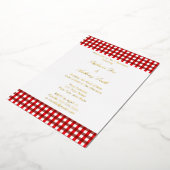 Invitation En Aluminium Rouge et blanc En vichy Motif Barbeque Mariage (Rotation)