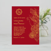 Invitation En Aluminium Rouge et or Mandala et Mariage Ganesha (Debout devant)