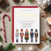 Invitation En Aluminium Rouge Nutcracker Noël Gold
