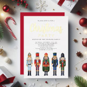 Invitation En Aluminium Rouge Nutcracker Noël Gold