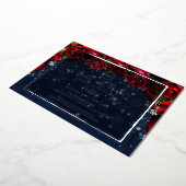 Invitation En Aluminium Rouge Rose Marine Blue Sparkle Mariage Silver (Rotation)