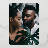 Invitation En Aluminium Rouille | Modern Minimal Script Photo Enregistrer  (Verso)