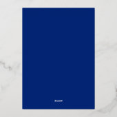 Invitation En Aluminium Royal Blue and Gold Geometry Engagement Party (Verso)