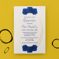 Royal Blue et Gold Geometry Quinceañera