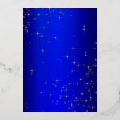 Invitation En Aluminium Royal Blue et or thème Quinceanera Real (Verso)