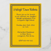 Invitation En Aluminium Royal Blue & Gold Diagonal Graduation Argent (Verso)