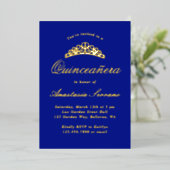 Invitation En Aluminium Royal Blue Quinceanera (Debout devant)