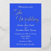 Invitation En Aluminium Royal Blue Simple Style Mariage (Recto)