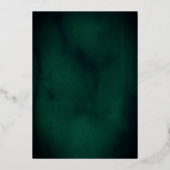 Invitation En Aluminium Royal Emerald Gold Butterfly Rose Quinceanera (Verso)