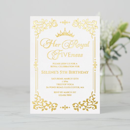 Invitation En Aluminium Royal Fiveness Princes 5e anniversaire (Debout devant)